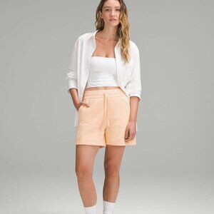 NWT Lululemon Scuba High-Rise Short 5" Blue Willow Size 4 Peach Bellini